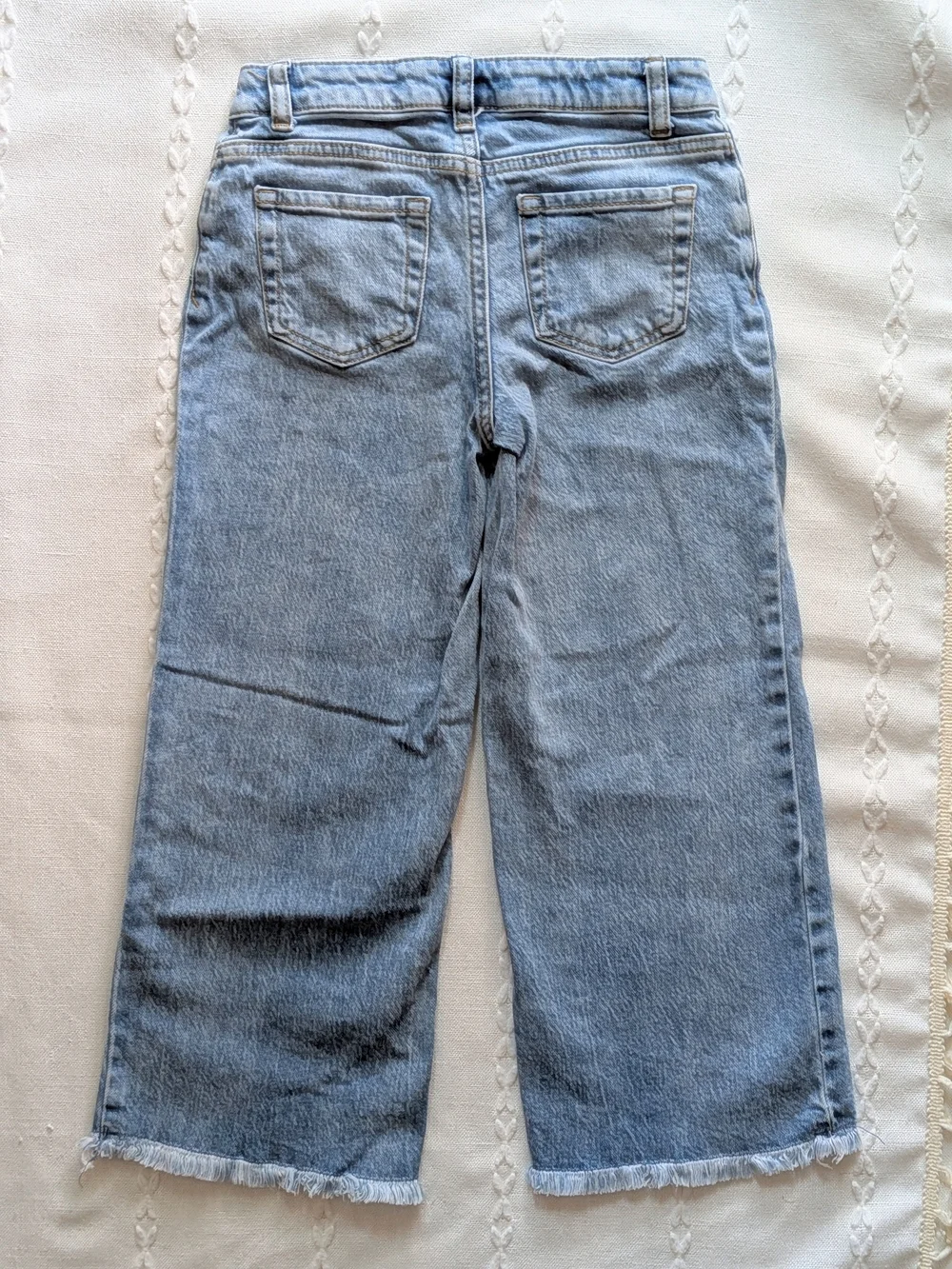 Cat & Jack Light Blue Embroidered Wide-Leg Jeans